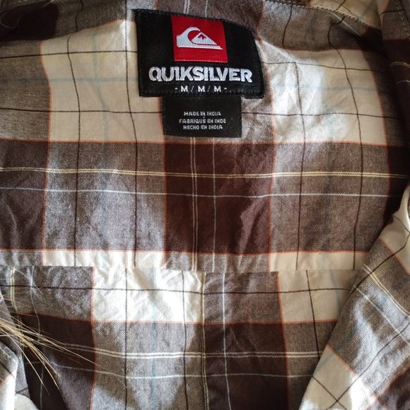Quiksilver | Brown Plaid Button Down - Picture 3 of 4